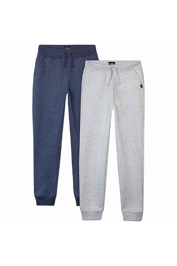 Boys Sweatpants Lightweight Cozy Basic Fleece Jogger Pants with Pockets 2 Pack