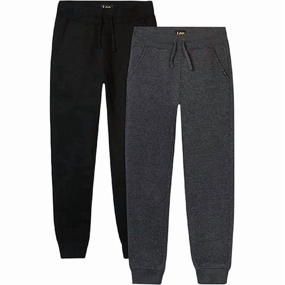 Lee Boys Sweatpants Lightweight Cozy Basic Fleece Jogger Pants with Pockets 2 Pack