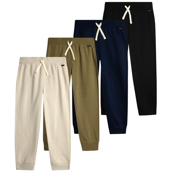 Lee Boys' Sweatpants - 4 Pack Basic Cozy Active Fleece Jogger Pants with Pockets (4-20)