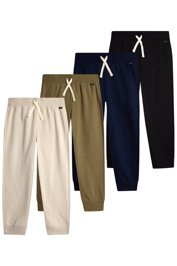 Boys' Sweatpants - 4 Pack Basic Cozy Active Fleece Jogger Pants with Pockets (4-20)