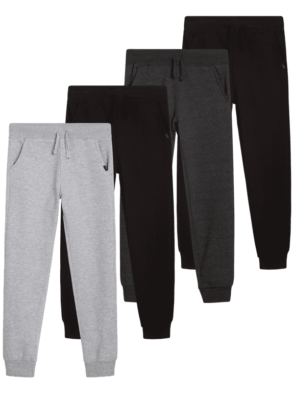 Boys' Sweatpants - 4 Pack Basic Cozy Active Fleece Jogger Pants with Pockets (4-20)