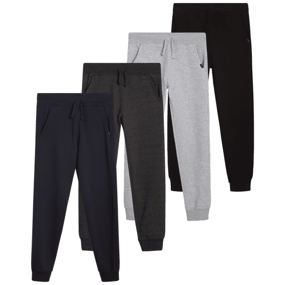 Lee Boys' Sweatpants - 4 Pack Basic Cozy Active Fleece Jogger Pants with Pockets (4-20)