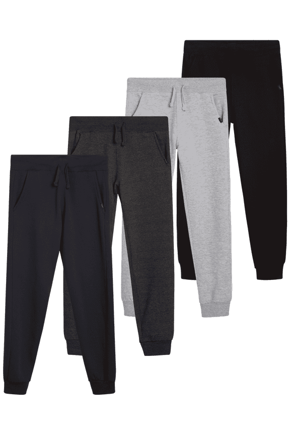 Boys' Sweatpants - 4 Pack Basic Cozy Active Fleece Jogger Pants with Pockets (4-20)