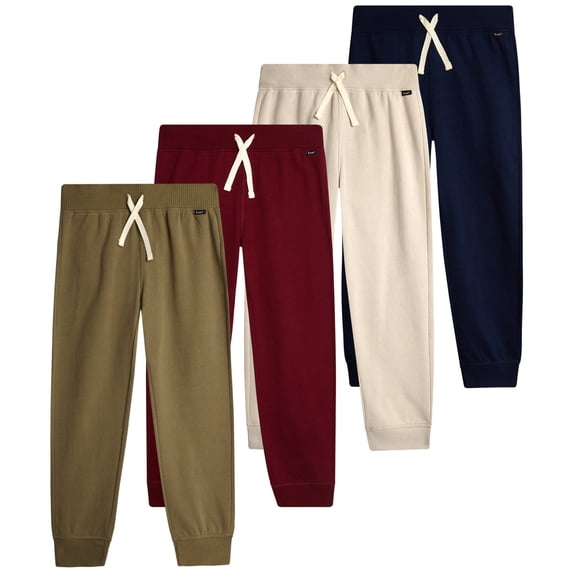 Lee Boys' Sweatpants - 4 Pack Basic Cozy Active Fleece Jogger Pants with Pockets (4-20)