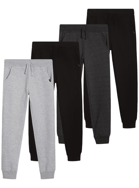 Lee Boys' Sweatpants - 4 Pack Basic Cozy Active Fleece Jogger Pants with Pockets (4-20)