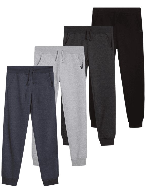 Boys' Sweatpants - 4 Pack Basic Cozy Active Fleece Jogger Pants with Pockets (4-20)