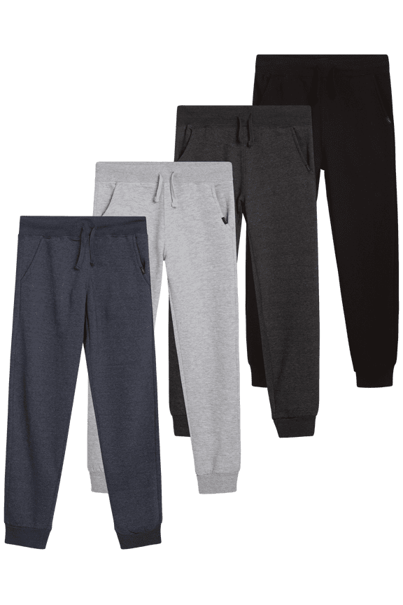 Boys' Sweatpants - 4 Pack Basic Cozy Active Fleece Jogger Pants with Pockets (4-20)