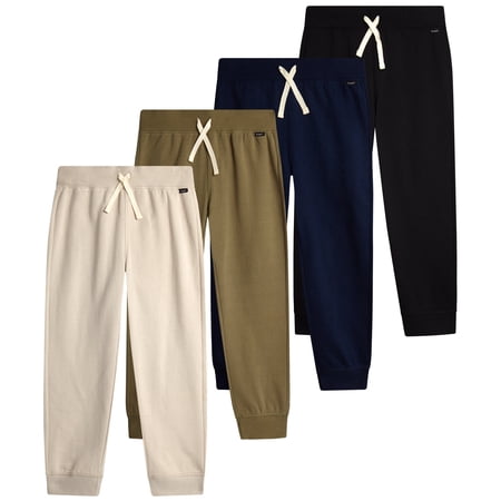 Lee Boys' Sweatpants - 4 Pack Basic Cozy Active Fleece Jogger Pants with Pockets (4-20)