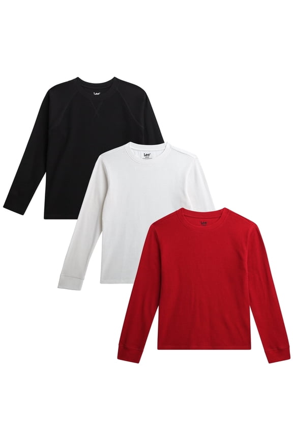 Boys Thermal Shirt - 3 Pack Soft Cozy Raglan Thermal Top Long Sleeve Tee Shirts for Boys