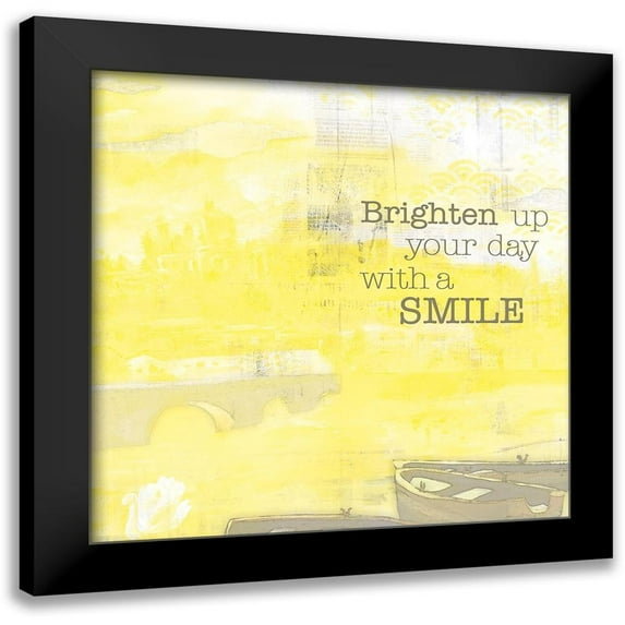 Lee C 12x12 Black Modern Framed Museum Art Print Titled - Textured Sentiment yellow II