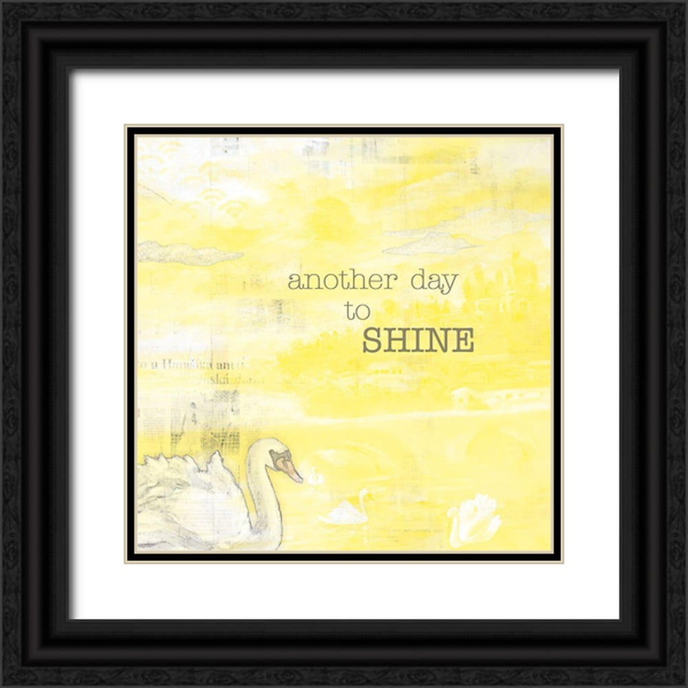 Lee C 12x12 Yellow Canvas Motivational Quote Print with Black Ornate Frame