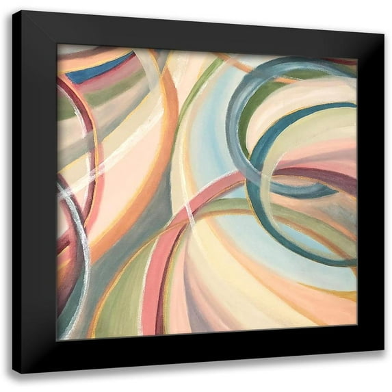 Lee C 20x20 Black Modern Framed Museum Art Print Titled - Overlapping Rings III