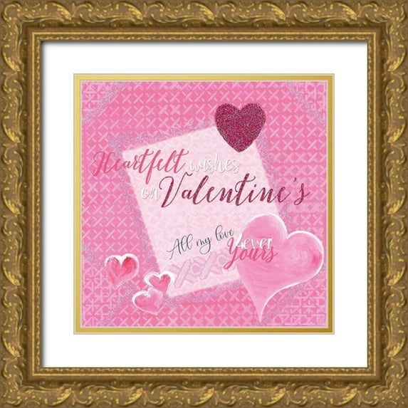 Lee C 20x20 Gold Ornate Wood Framed with Double Matting Museum Art Print Titled - Heartfelt Wishes