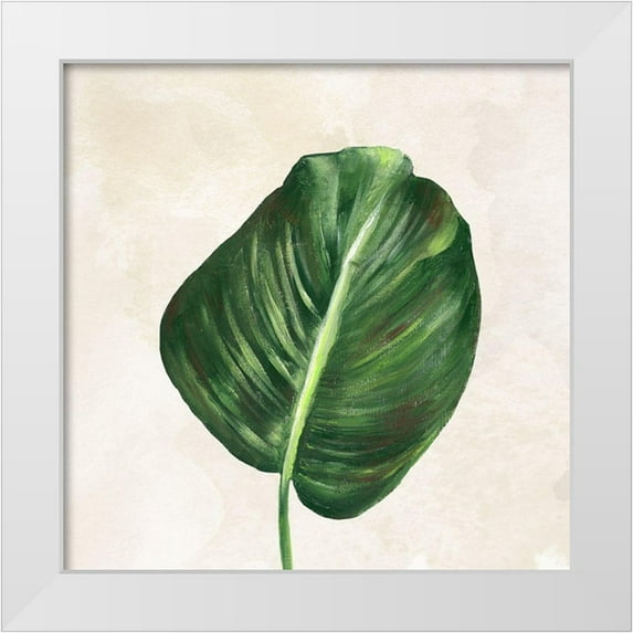 Lee C 20x20 White Modern Wood Framed Museum Art Print Titled - Tropical Leaves I