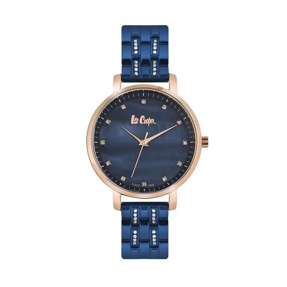 Lee Cooper LC06627.490 Ladies Rose Gold Watch with Blue Dial