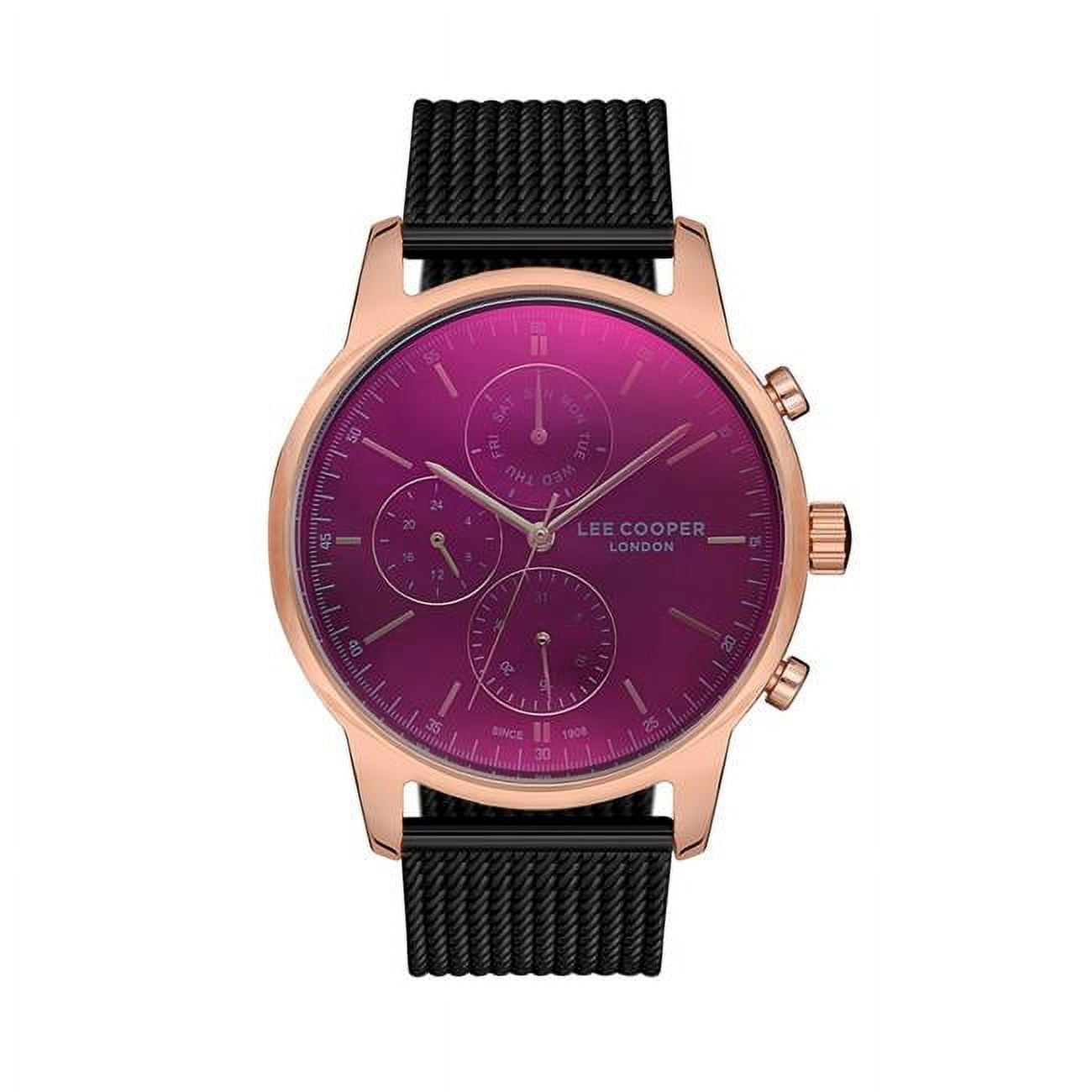 Lee Cooper LC07422.450 Mens Rose Gold Watch with Black Dial