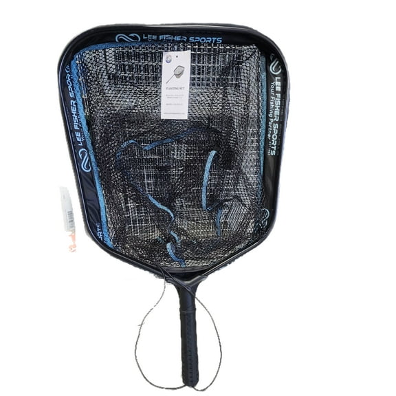 Lee Fisher Sports Floating Landing Net 14" X 16" Hoop, 12" Deep, 7" Handle Black