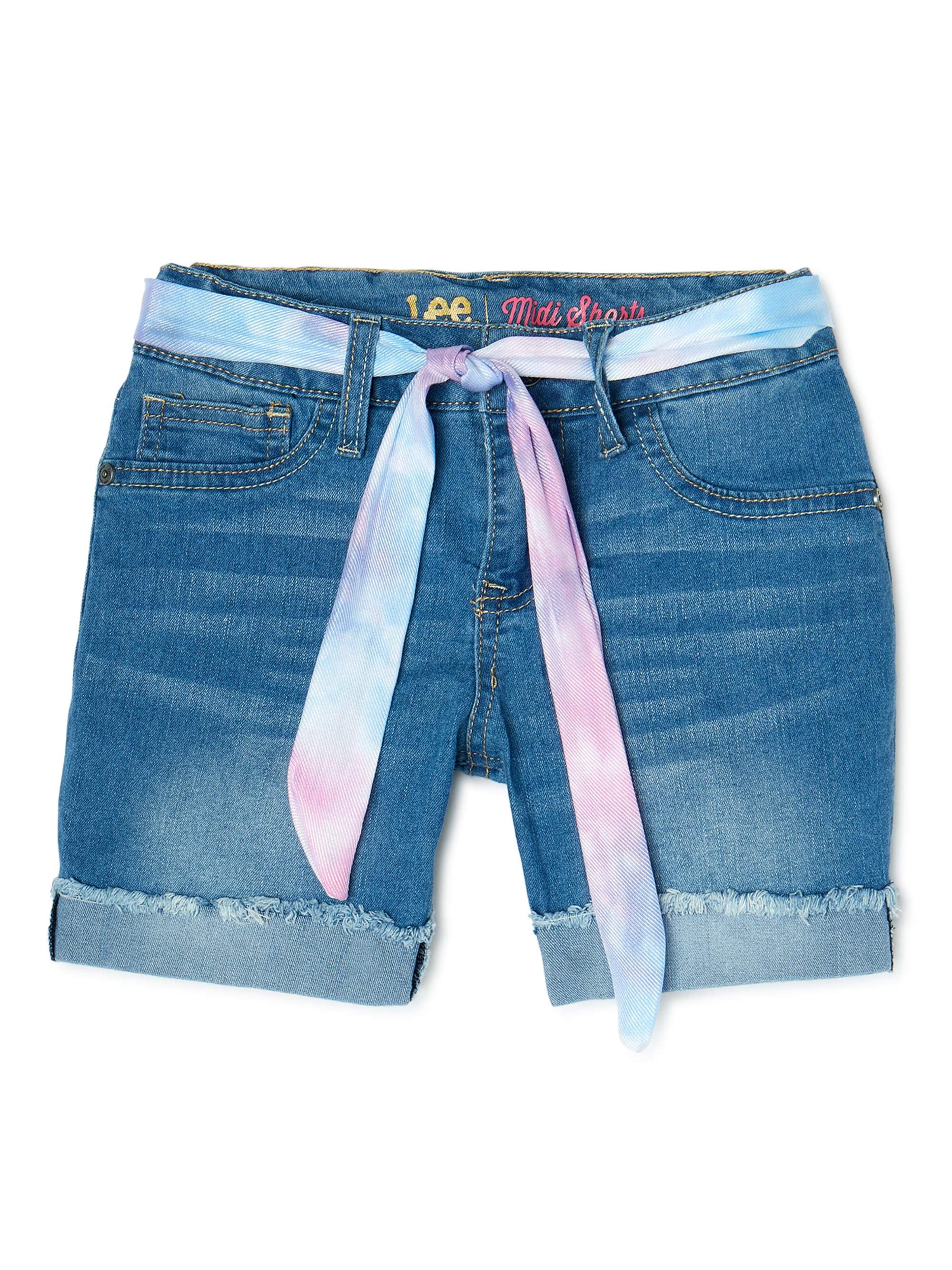 Lee Girls 4-16 Scarf Belted Mid Length Denim Shorts