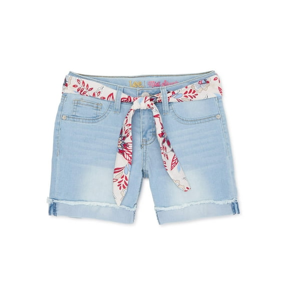 Lee Girls 4-16 Scarf Belted Mid Length Denim Shorts