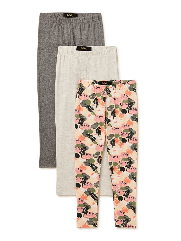 Girls Printed and Solid Leggings, 3-Pack, Sizes 4-10