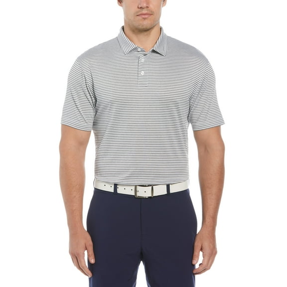 Lee Golf Men's and Big Men’s Feeder Stripe Short Sleeve Golf Polo Shirt, up to Size 5XL