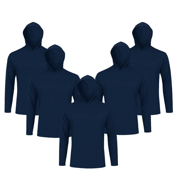 Men's 5-Pack UPF 50+ Sun Protection Hoodies, Quick Dry Long Sleeve Shirts for Outdoor Gym
