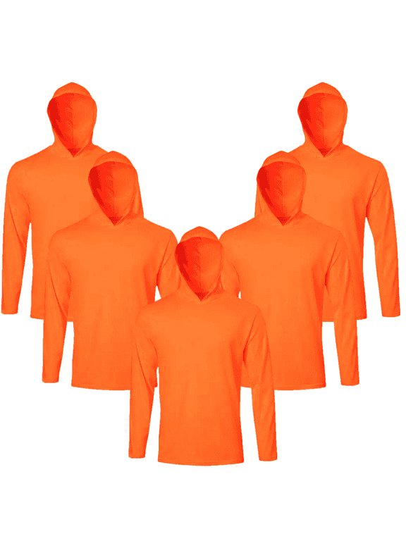 Men's 5-Pack UPF 50+ Sun Protection Hoodies, Quick Dry Long Sleeve Shirts for Outdoor Gym