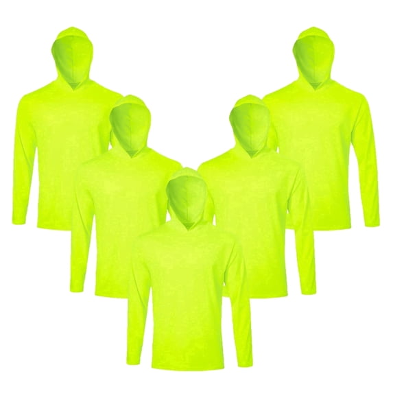 Men's 5-Pack UPF 50+ Sun Protection Hoodies, Quick Dry Long Sleeve Shirts for Outdoor Gym