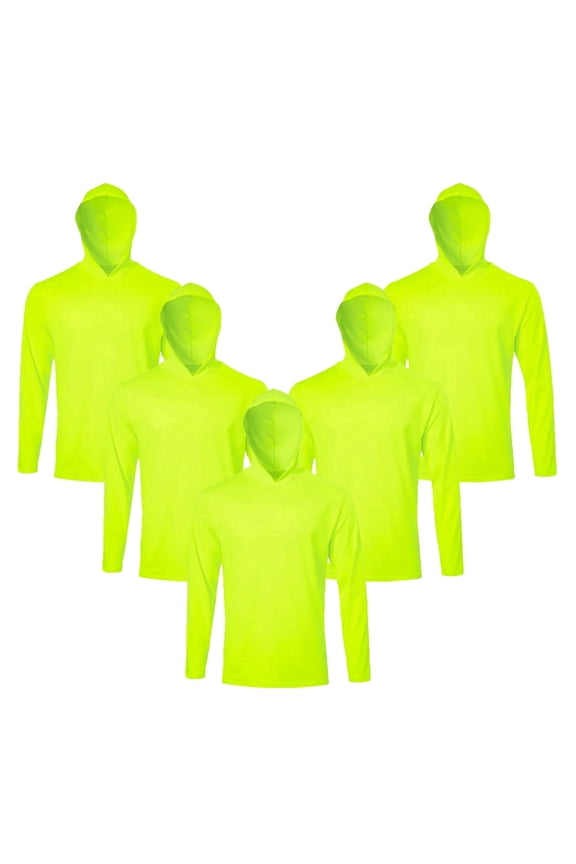 Men's 5-Pack UPF 50+ Sun Protection Hoodies, Quick Dry Long Sleeve Shirts for Outdoor Gym