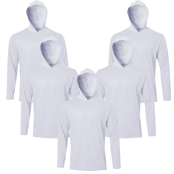 Men's 5-Pack UPF 50 Sun Protection Hoodies, Quick Dry Long Sleeve Shirts for Outdoor Gym