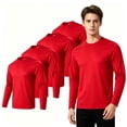 thumbnail image 1 of Lee Hanton UPF 50+ Breathable Athletic Sweatshirts Classic Long Sleeve Dry Fit T-Shirts Crew Neck Cooling Dailywaer Tee Shirt for Men Red*5 XL, 1 of 8