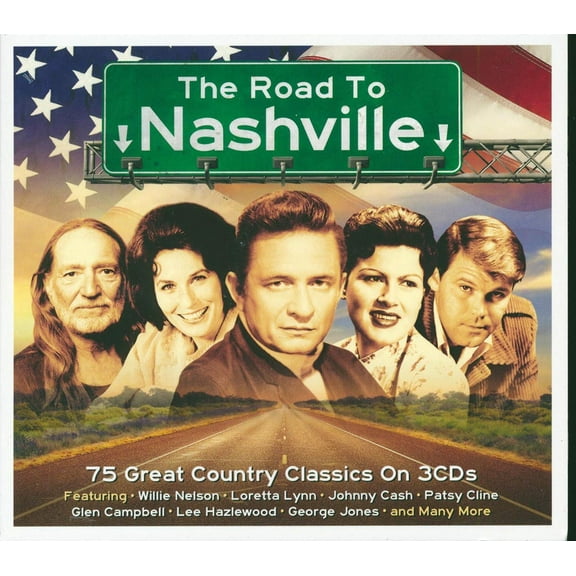 Lee Hazlewood, Willie Nelson, Loretta Lynn, Johnny Cash, Patsy Cline, - The Road To Nashville (75 tracks) (3xCD) (deluxe 3-fold digipak) - CD