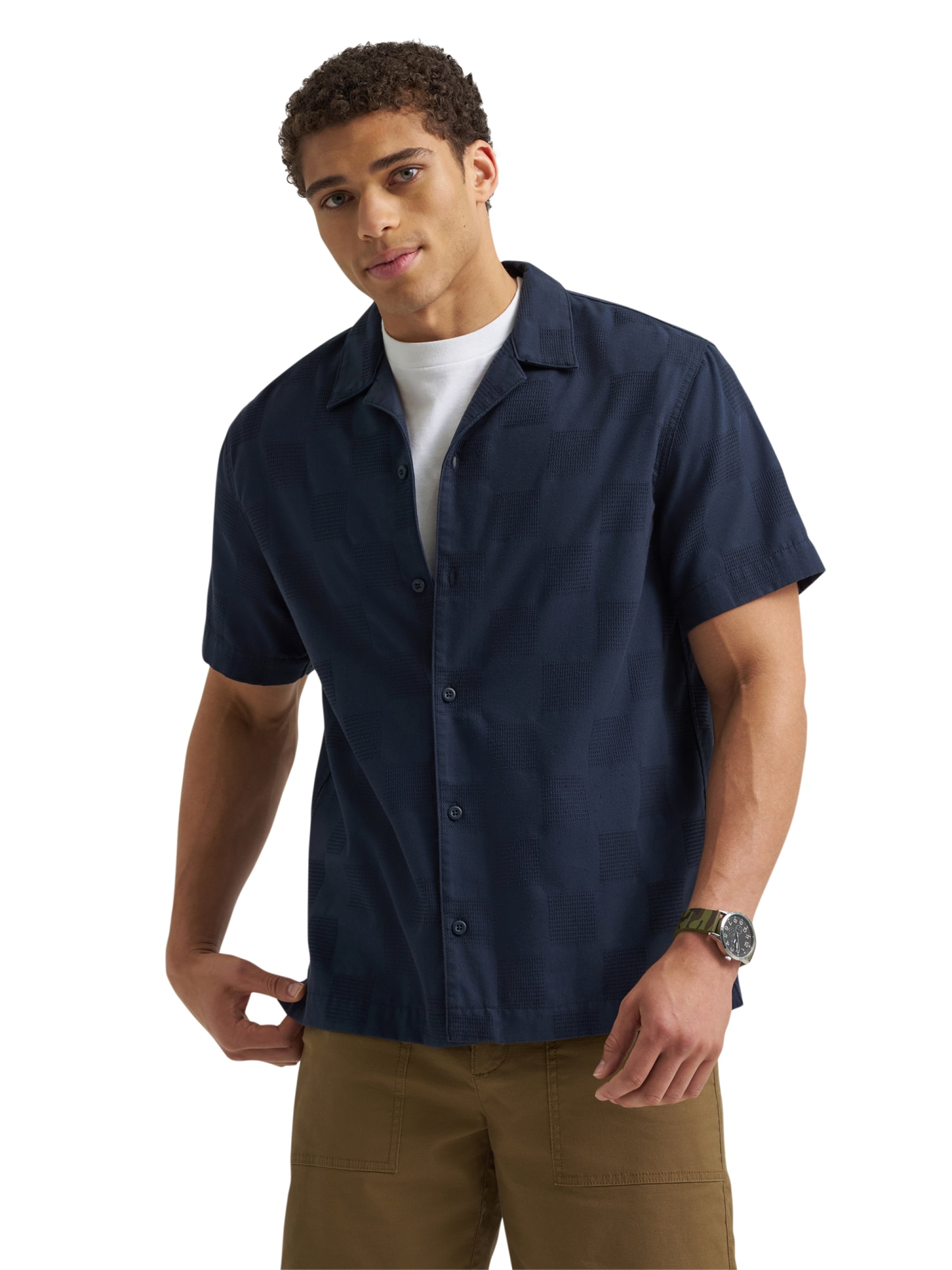 Lee® Men's Heritage Pocketless Short Sleeve Camp Shirt, Sizes S-3XL