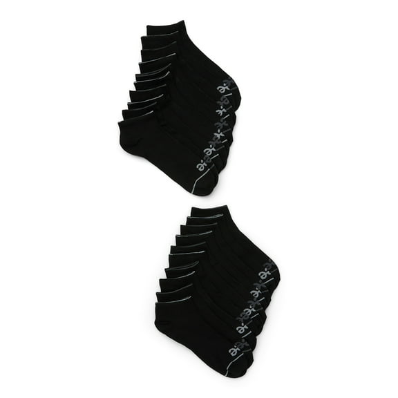 Lee Iconic Originals Men’s No Show Socks, Breathable Heel Socks, 6-12, Black, 20-Pack