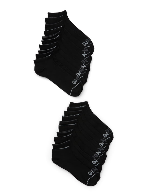 Iconic Originals Men’s No Show Socks, Breathable Heel Socks, 6-12, Black, 20-Pack