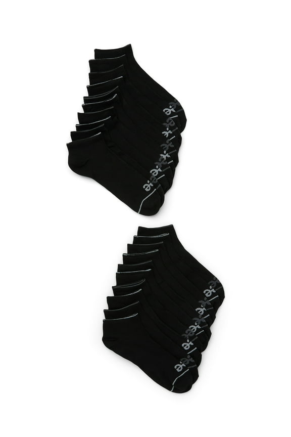 Iconic Originals Men’s No Show Socks, Breathable Heel Socks, 6-12, Black, 20-Pack