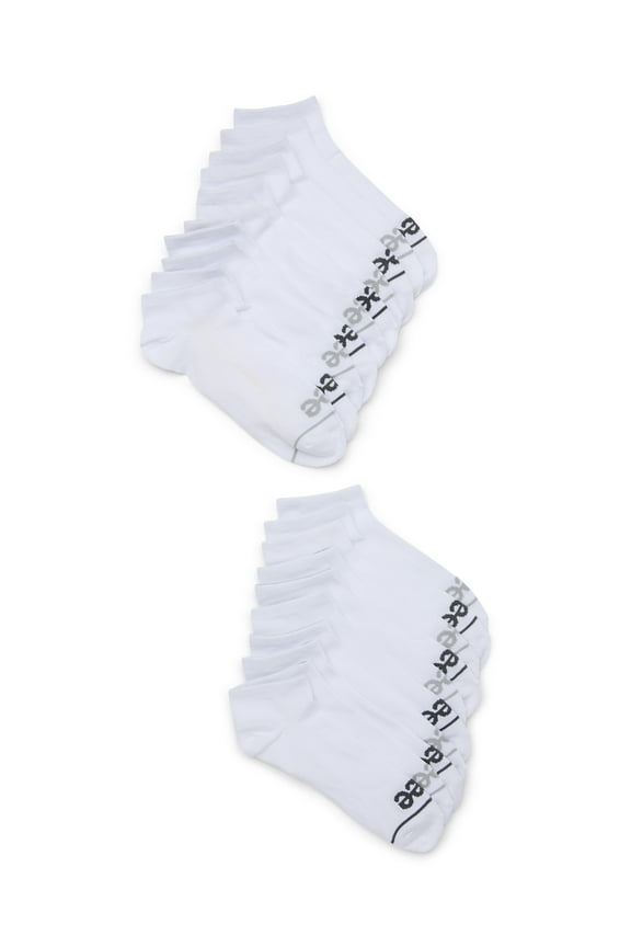 Iconic Originals Men’s No Show Socks, Breathable Heel Socks, 6-12, White, 20-Pack
