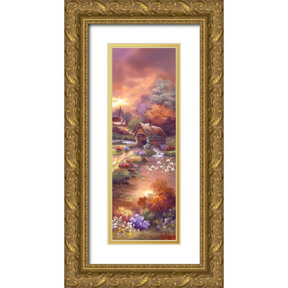 Lee, James 11x24 Gold Ornate Wood Framed with Double Matting Museum Art Print Titled - Pathway of Light