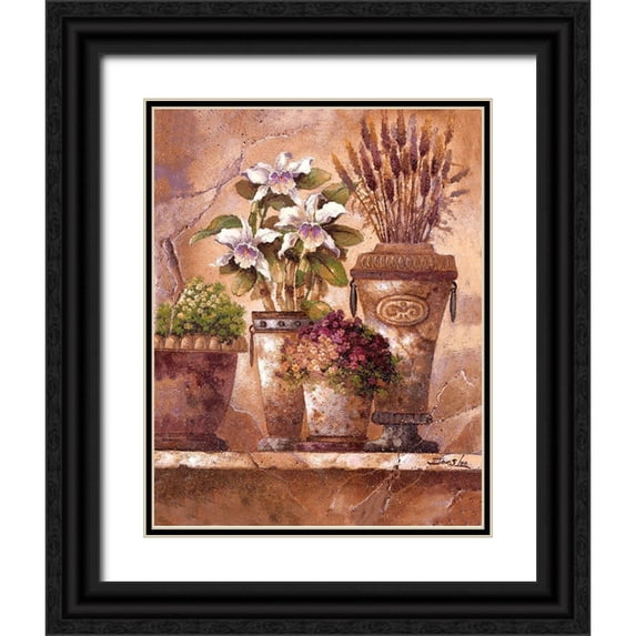Lee, James 12x14 Black Ornate Wood Framed with Double Matting Museum Art Print Titled - Floral Elegance 1
