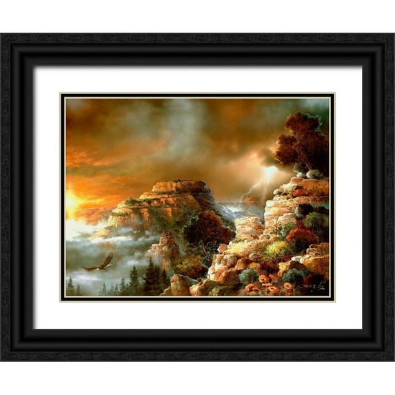 Lee, James 14x12 Black Ornate Wood Framed with Double Matting Museum Art Print Titled - Eagle Storm