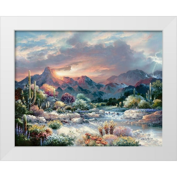 Lee, James 14x12 White Modern Wood Framed Museum Art Print Titled - Sonoran Sunrise
