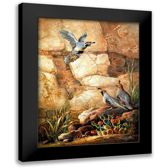 Lee, James 15x18 Black Modern Framed Museum Art Print Titled - Three Quails