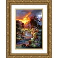 thumbnail image 1 of Lee, James 17x24 Gold Ornate Wood Framed with Double Matting Museum Art Print Titled - Sunset Falls, 1 of 4