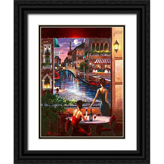 Lee, James 19x24 Black Ornate Wood Framed with Double Matting Museum Art Print Titled - Waiting for Love
