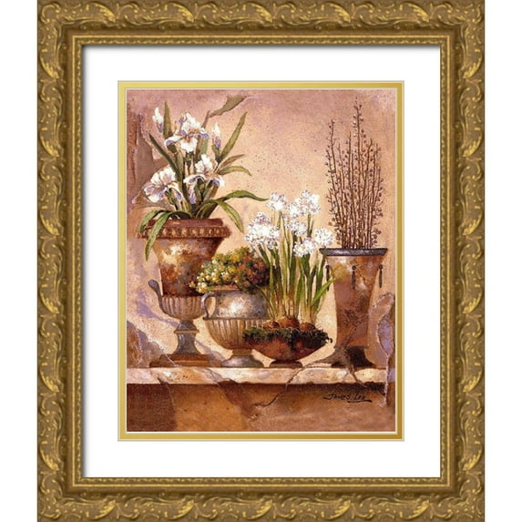 Lee, James 26x32 Gold Ornate Wood Framed with Double Matting Museum Art Print Titled - Floral Elegance 2