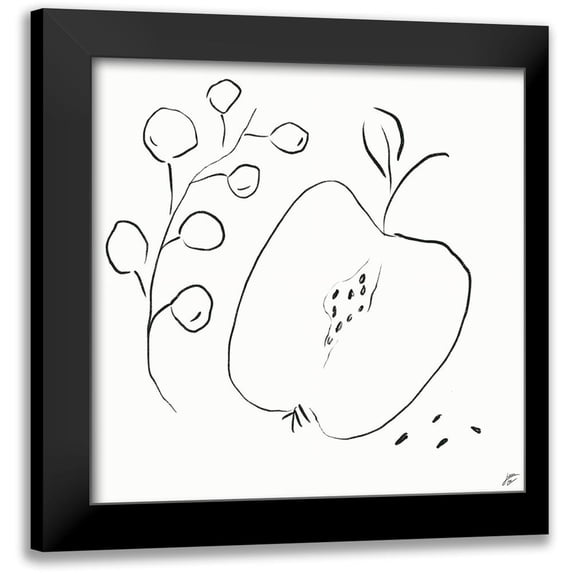 Lee, Judson 15x15 Black Modern Framed Museum Art Print Titled - Grapes and Apple