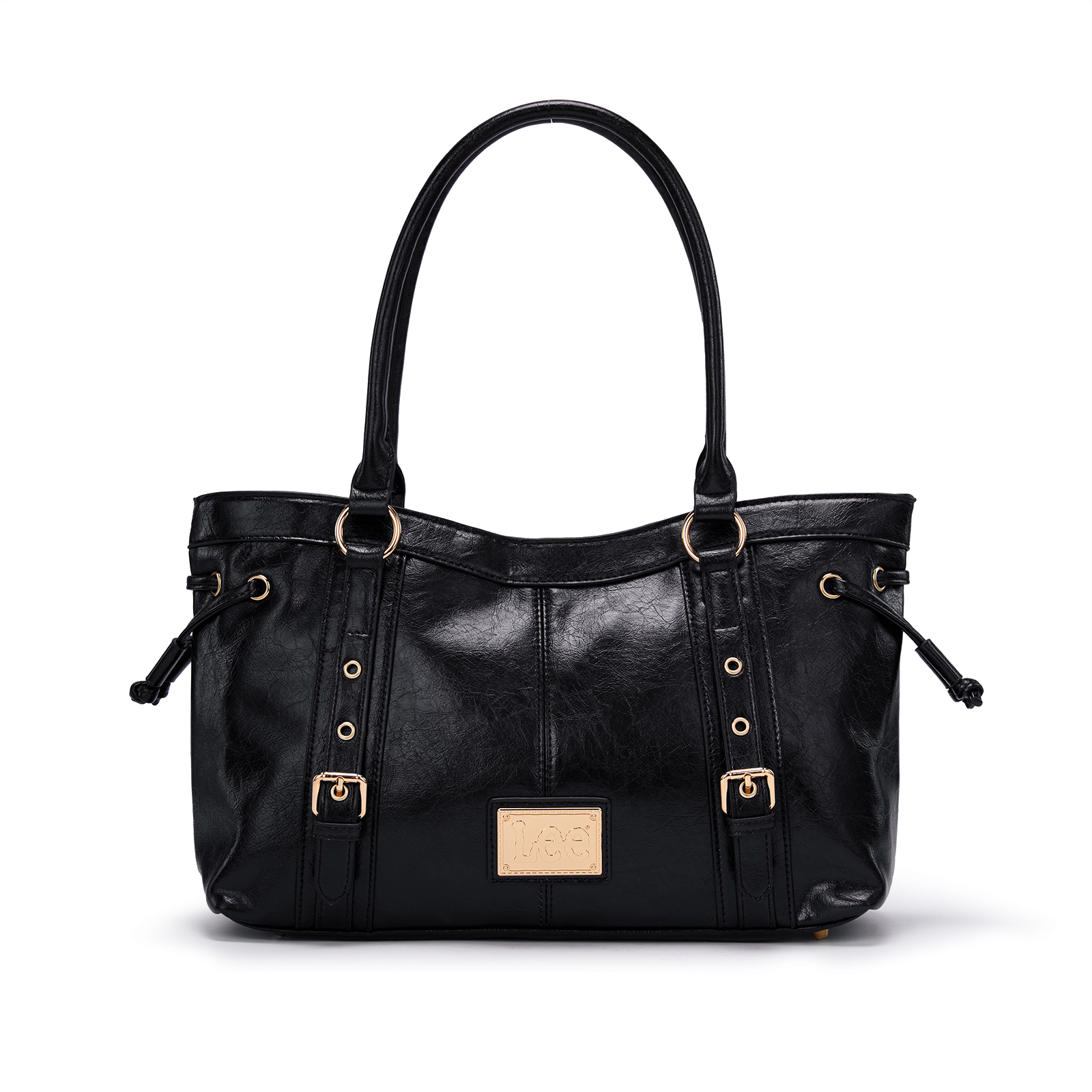 Lee Large Tote Bag for Women Vegan Leather Hobo Handbag Shoulder Purse With Zipper, Black