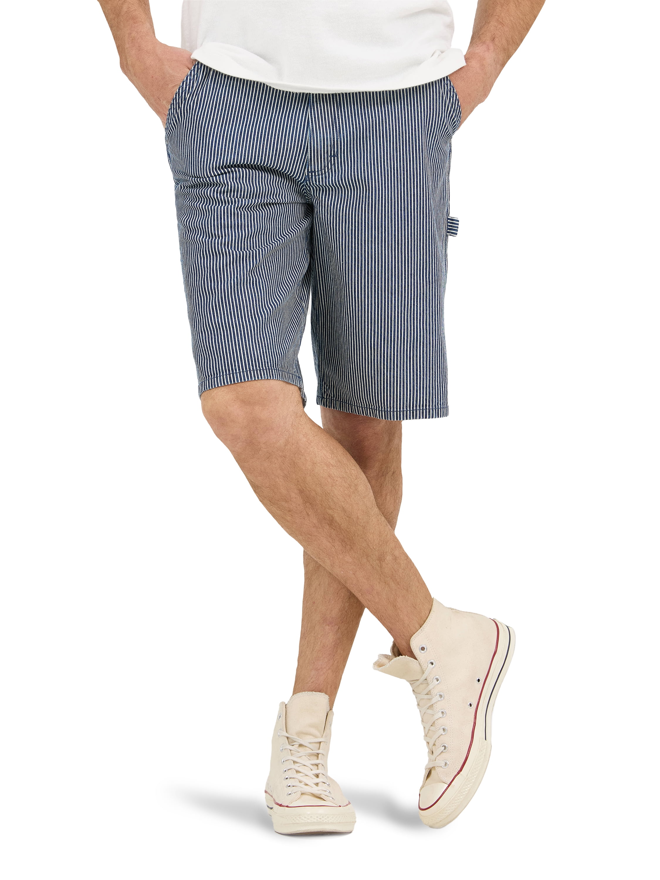 【ネイビー（40）】Striped Cotton Twill Carpenter Short Lee Men's Denim Carpenter Shorts - 11 Inseam - Lee Store - Walmart.com