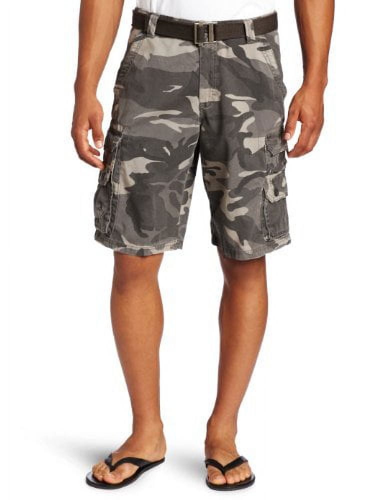 Lee Men's Dungarees Belted Wyoming Cargo Short, Ash Camo, 36