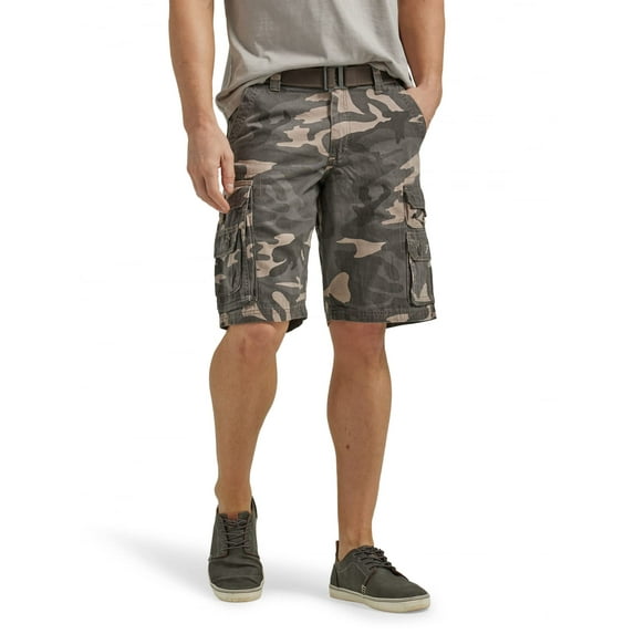 Lee Men's Dungarees Belted Wyoming Cargo Short, Ash Camo, 38